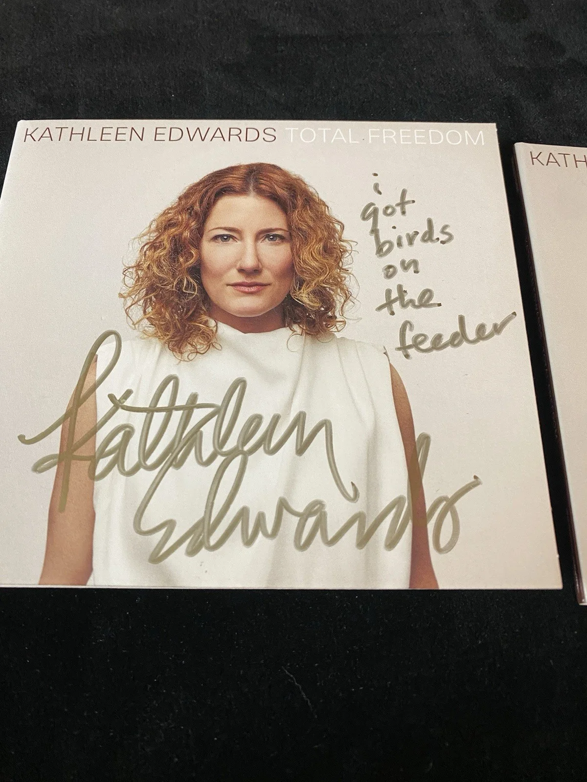 Kathleen Edwards SIGNED Total Freedom CD – Rare Gold Lyric Inscription "Birds", image 2