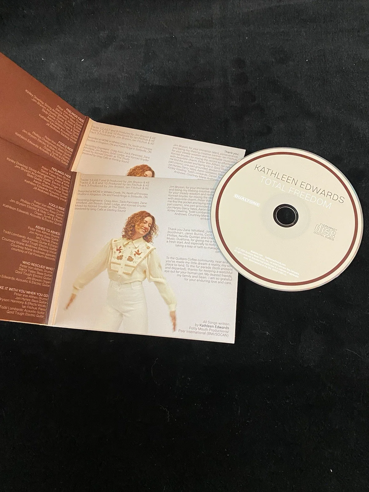 Kathleen Edwards SIGNED Total Freedom CD – Rare Gold Lyric Inscription "Birds", image 3