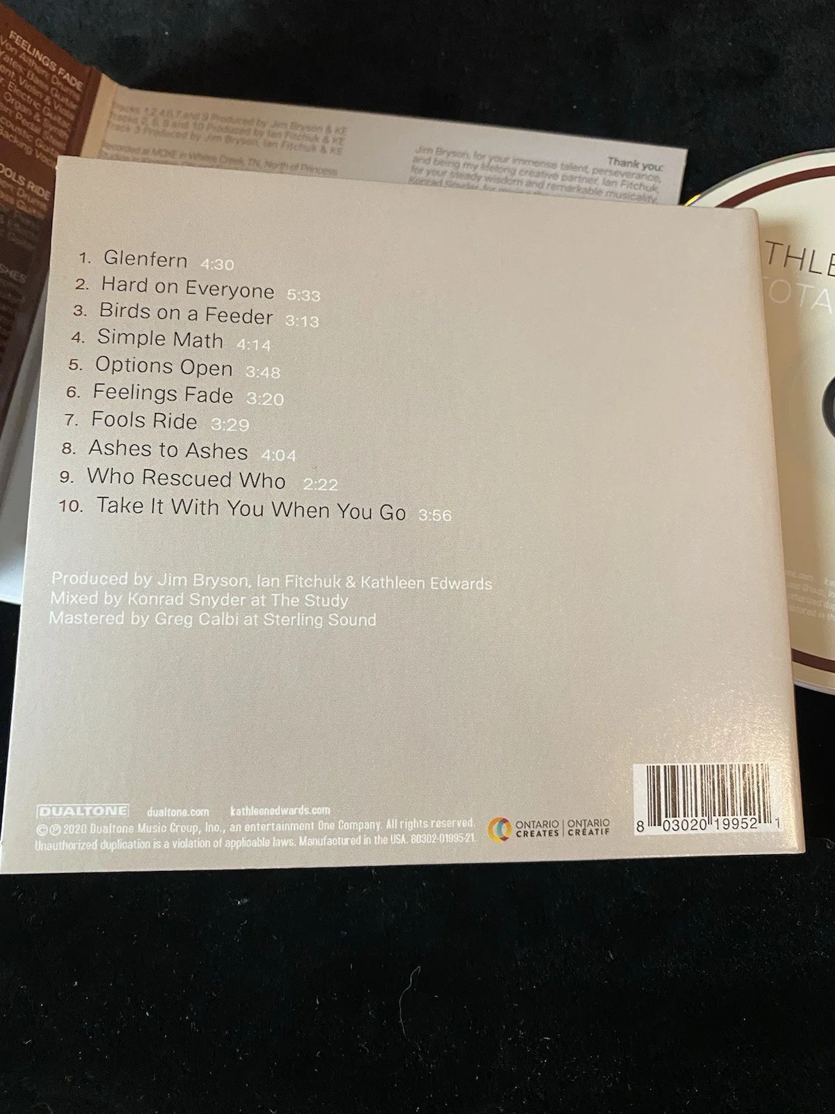 Kathleen Edwards SIGNED Total Freedom CD – Rare Gold Lyric Inscription "Birds", image 4