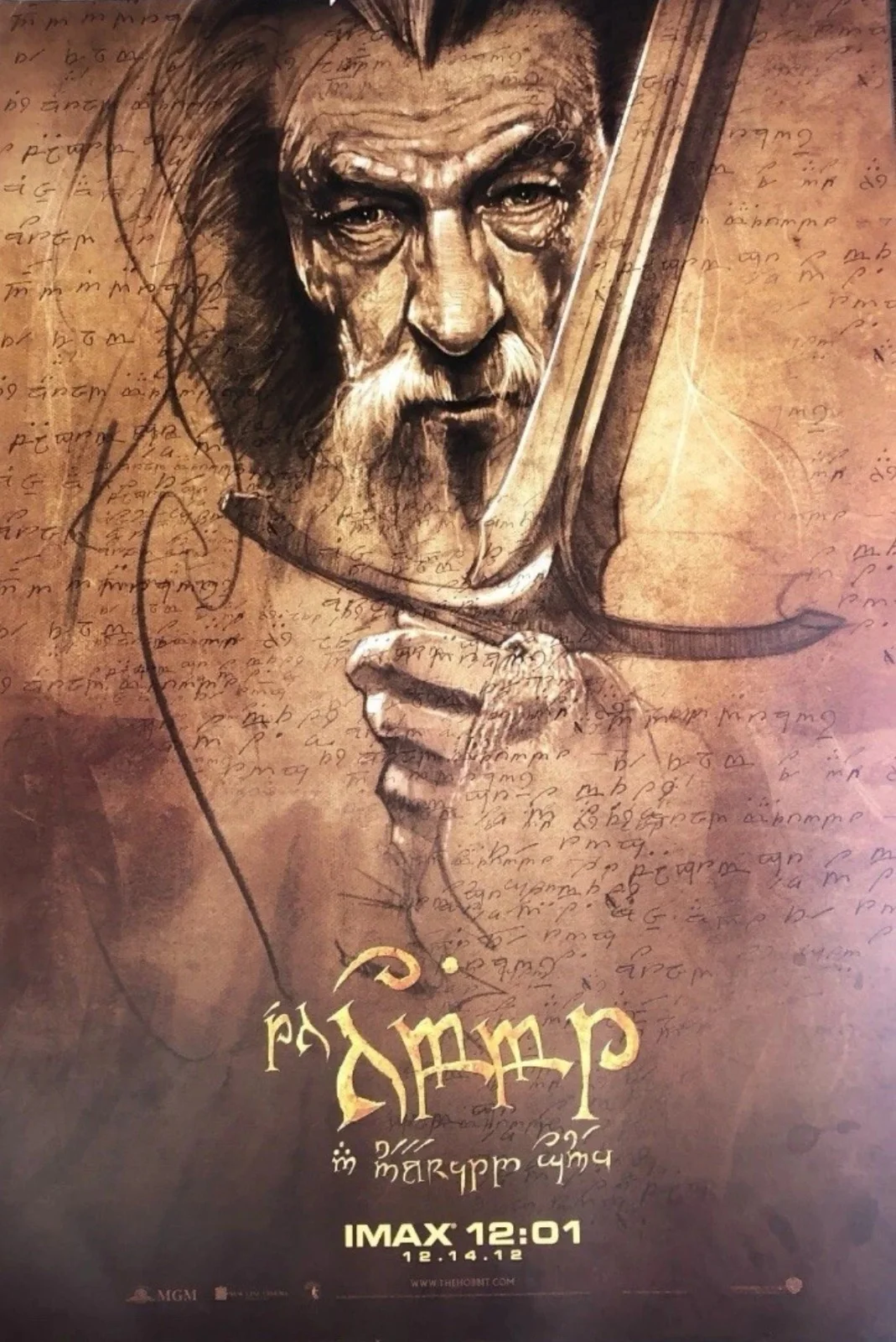 The Hobbit 2012 IMAX 13.5x19.5 Mini Posters of Bilbo, Gandalf, Aragorn & Gollum, изображение 2
