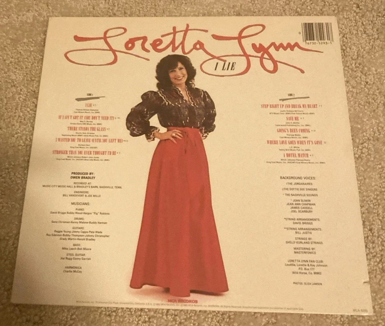 Loretta Lynn “A Lie” LP Vinyl/Signed LP Vinyl Cover, image 2