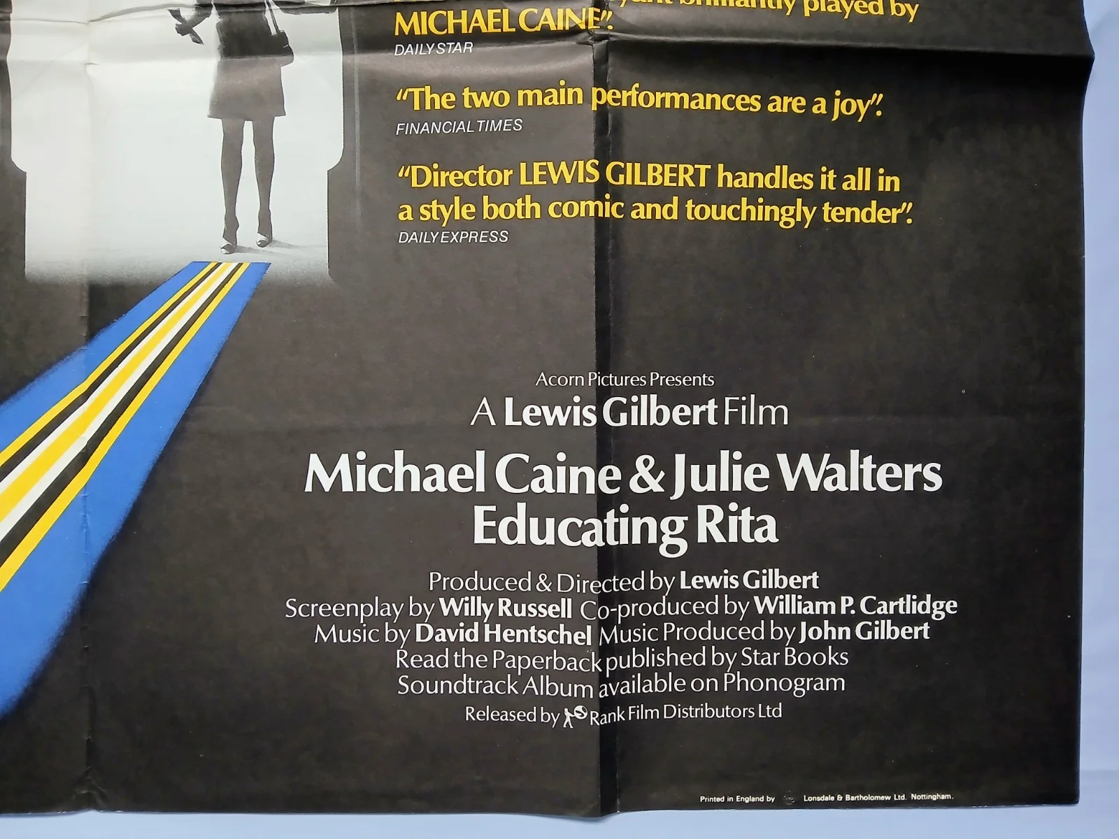 EDUCATING RITA (1983) superb condition original UK quad poster - Michael Caine, image 5