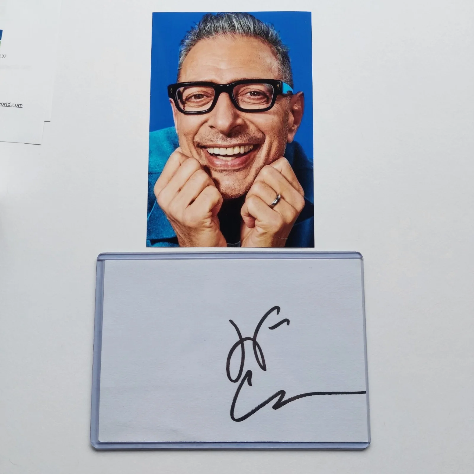 Jeff Goldblum — Jeff Goldblum Signed 4x6 Index Card with COA Jurassic Park Independence Day