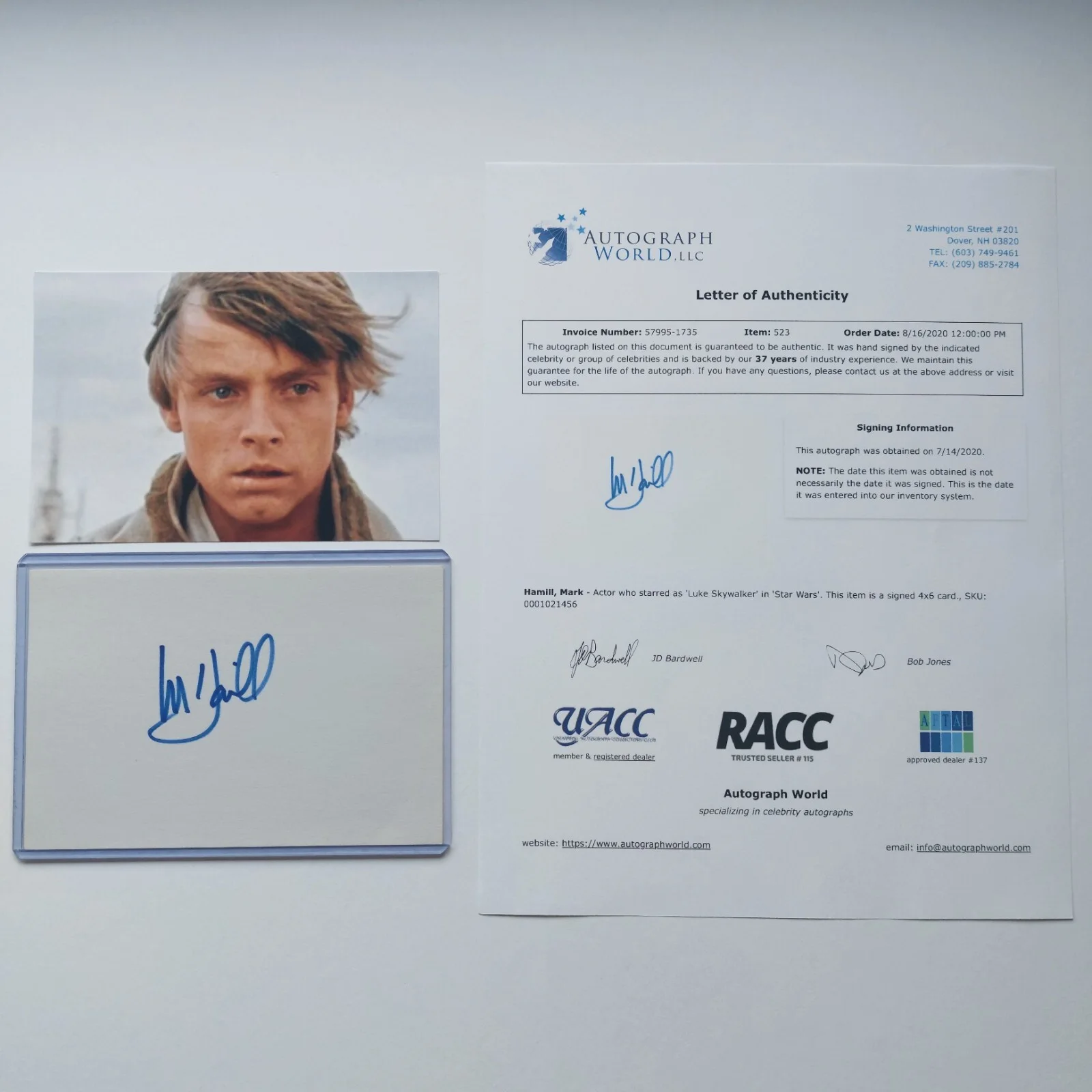 Mark Hamill — Mark Hamill Signed 4x6 Index Card With COA Star Wars Autographed Batman Joker, изображение 2