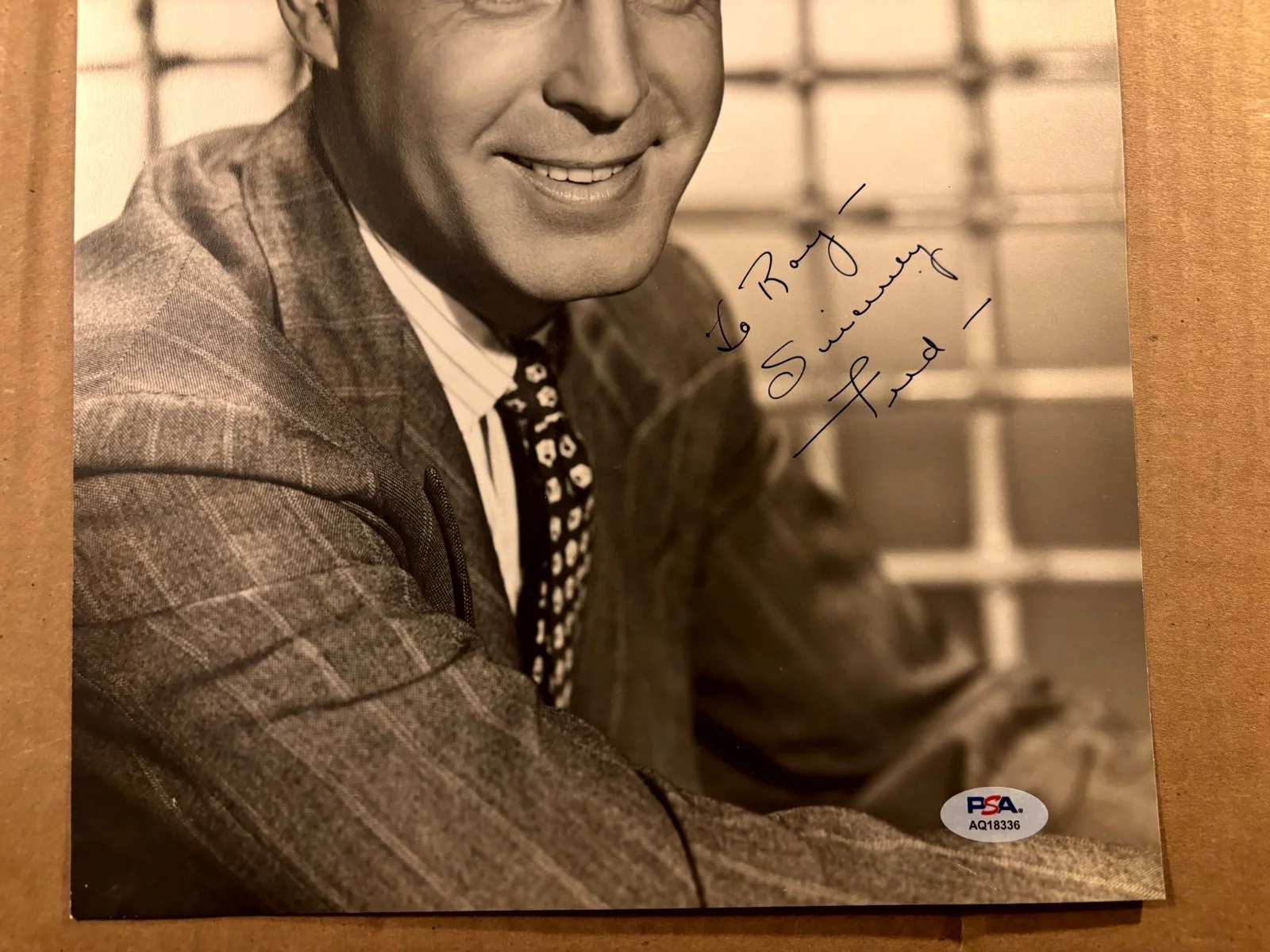 Fred MacMurray Terrific Rare Early Autographed Oversize 11/14 Photo 40s PSA Cert, image 3