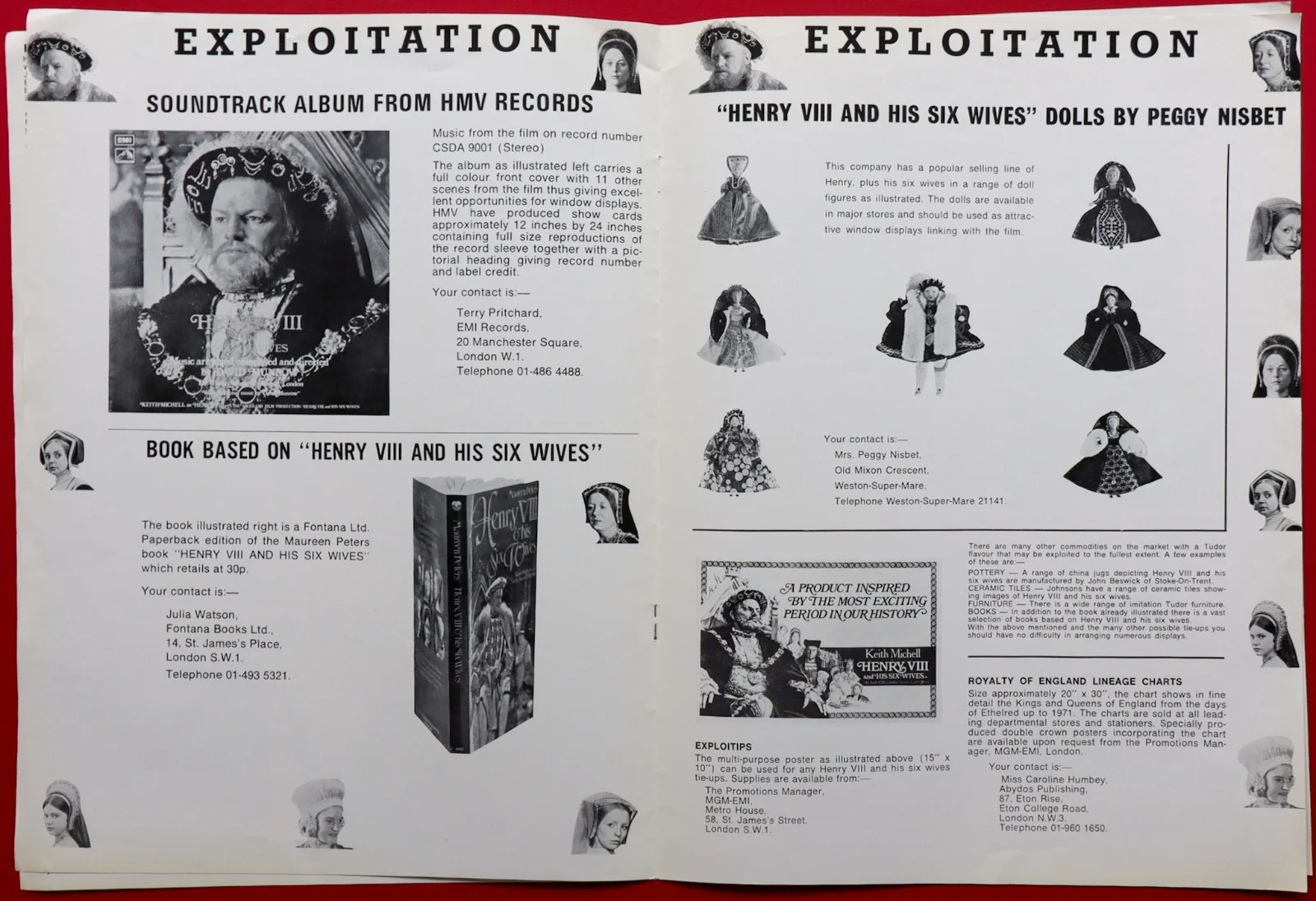 Six Wives of Henry VIII ORIGINAL UK Film Press Book Keith Mitchell 1970, изображение 3
