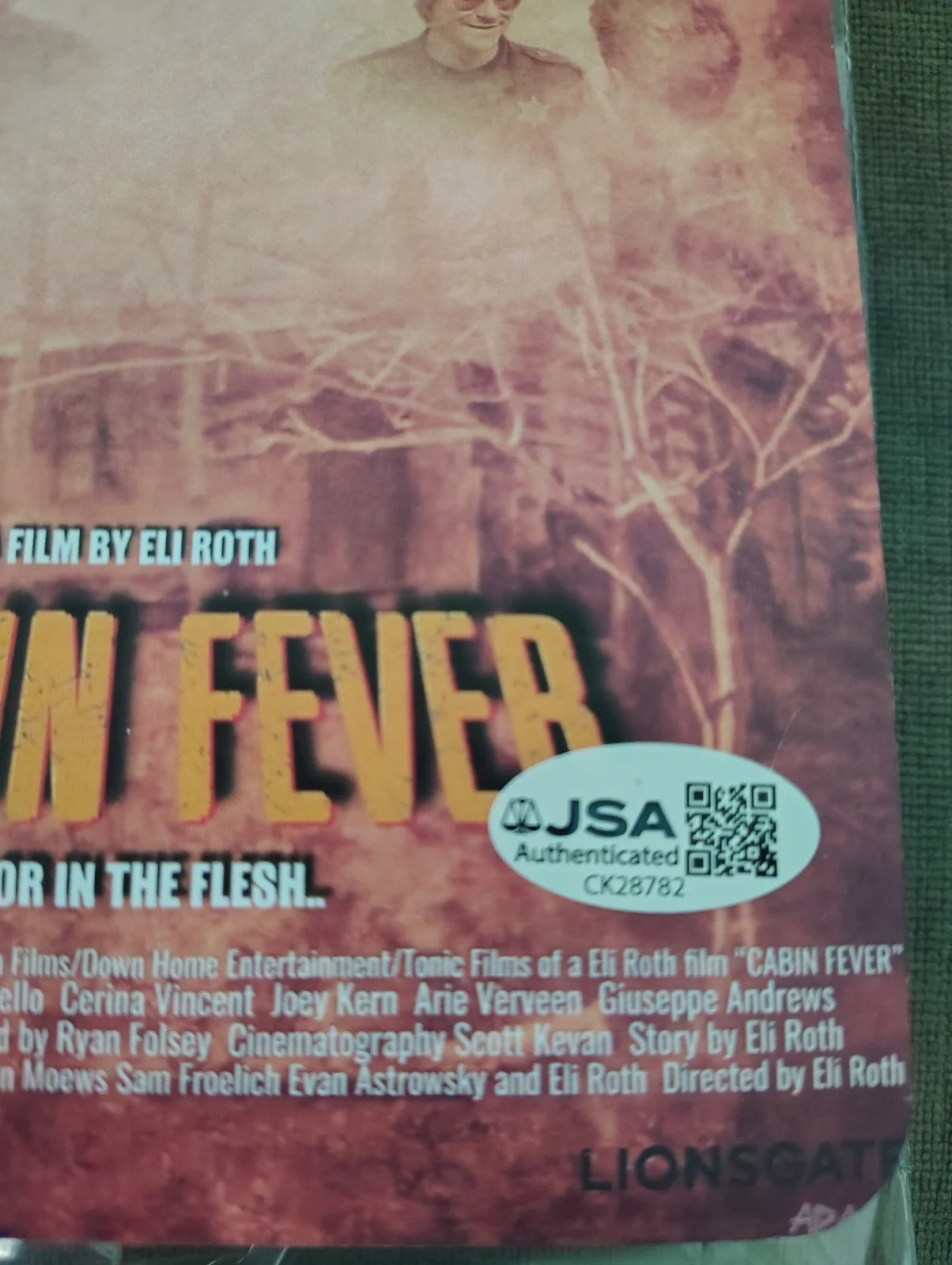 Eli Roth — Cabin Fever Eli Roth Signed Not Wheels Vehicle Figure Exclusive JSA COA Horror, изображение 4