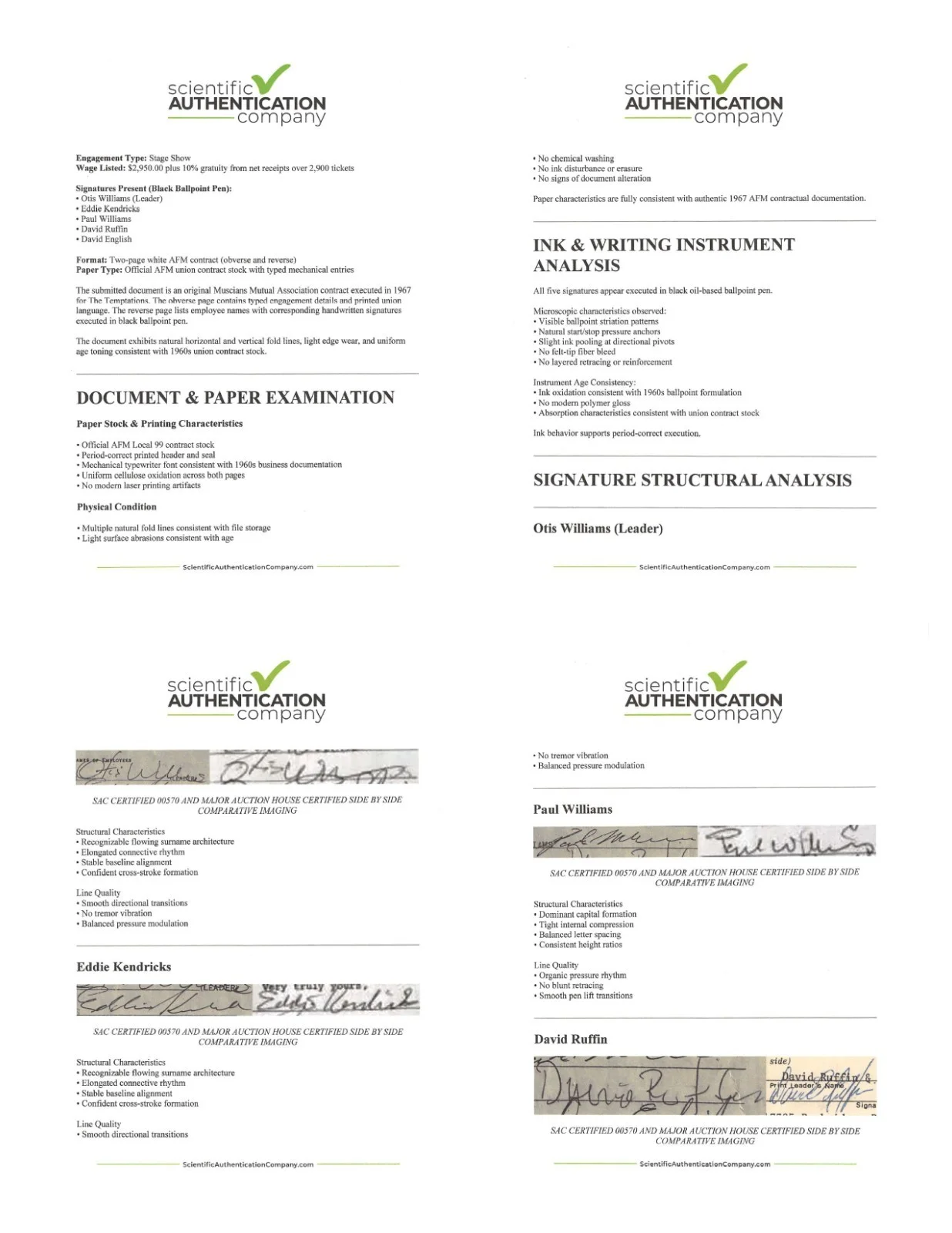 Temptations Music Contract Signed 5 Ruffin Franklin Kendrick Williams Williams, image 4