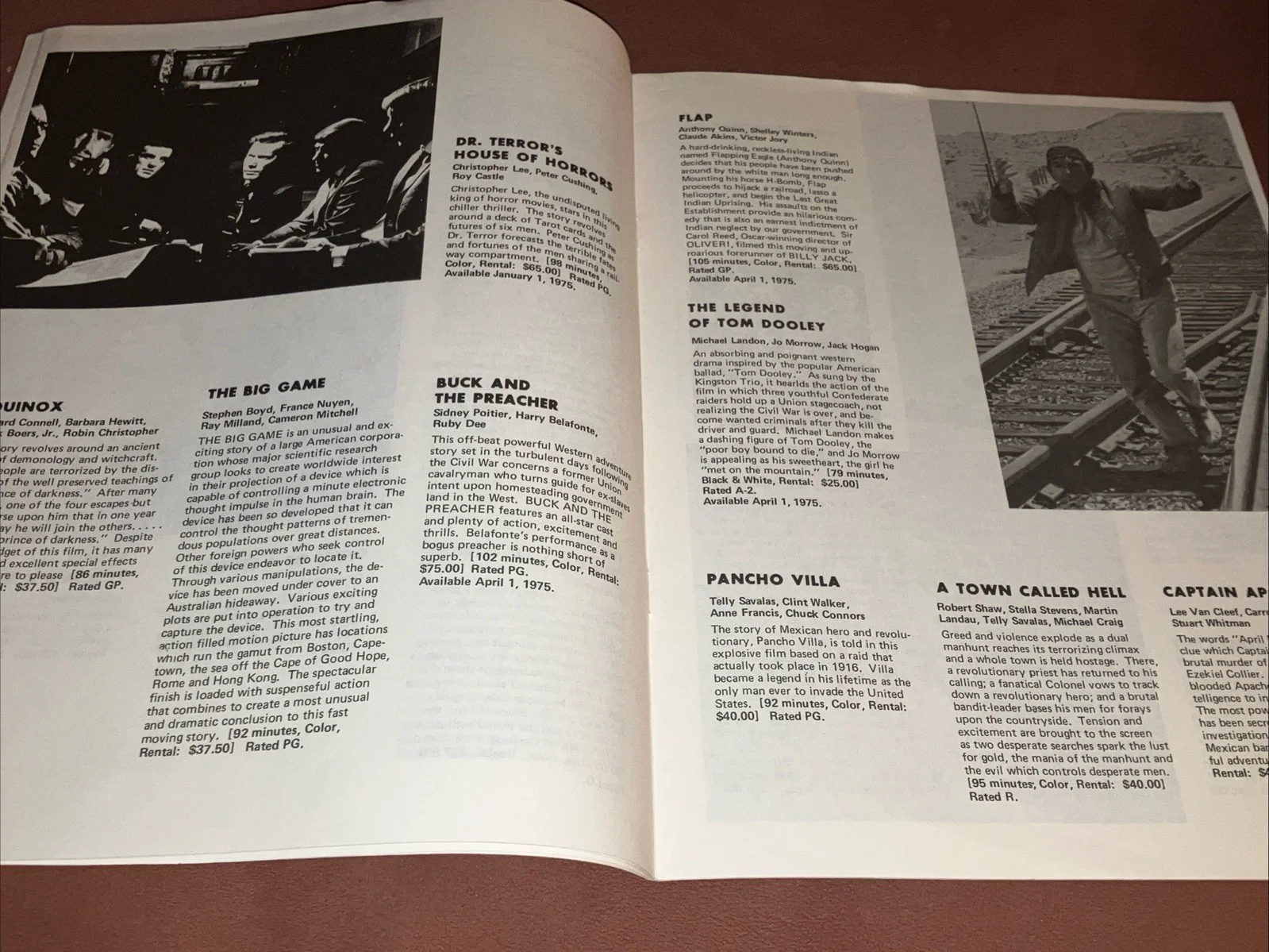 United Films 1974 16mm film rental catalogue catalogue. Horror films, Cartoons, изображение 2