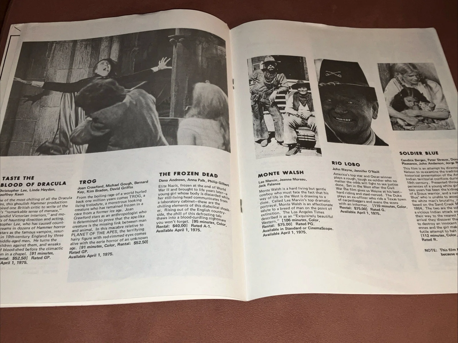 United Films 1974 16mm film rental catalogue catalogue. Horror films, Cartoons, изображение 3