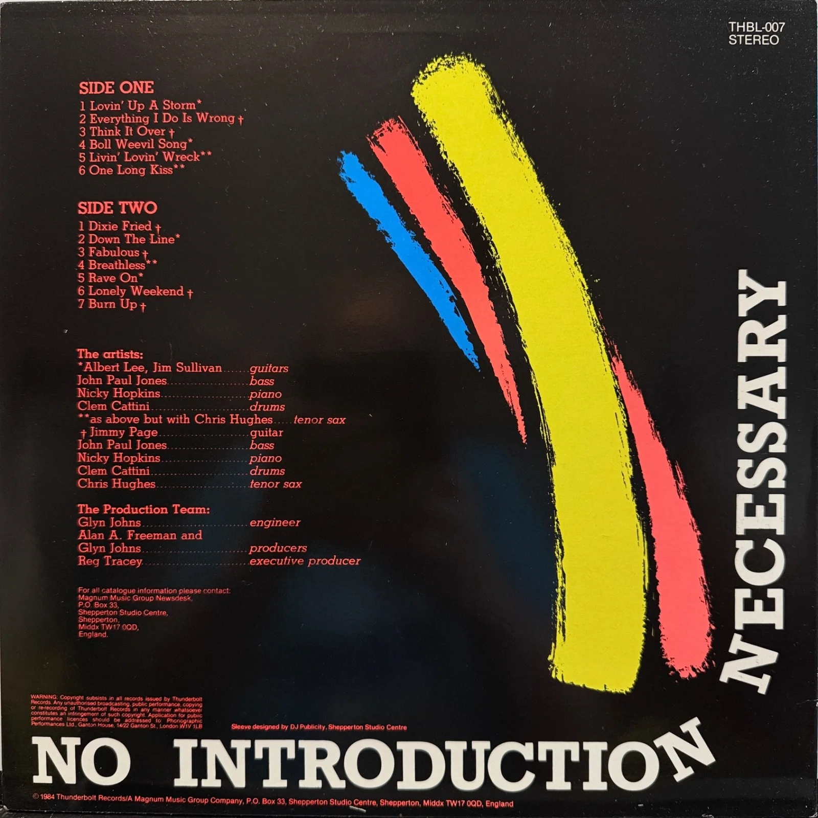 AUTOGRAPHED- ALBERT LEE "No Introduction Necessary" UK vinyl w/Page JP Jones ZEP, изображение 2