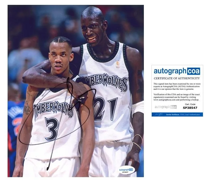 Stephon Marbury — Stephon Marbury AUTOGRAPH Signed Minnesota Timberwolves 8x10 Photo C ACOA