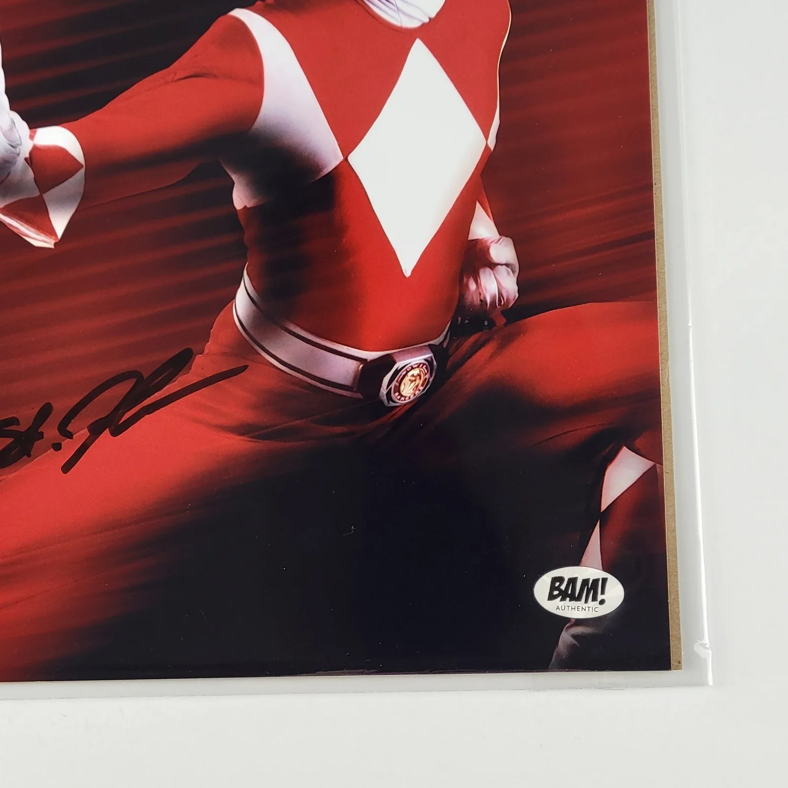 Austin St. John — Austin St. John Red Power Ranger 8x10 Photo Black Autograph Print By Bam Box COA, image 4