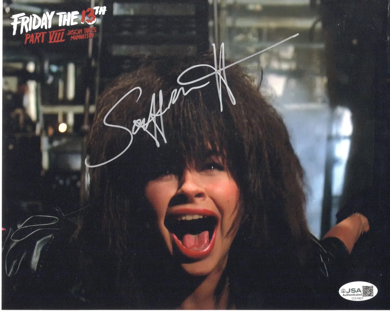 Saffron Henderson — Saffron Henderson signed 8x10 Photo J.J. Jarrett Friday the 13th Part VIII JSA