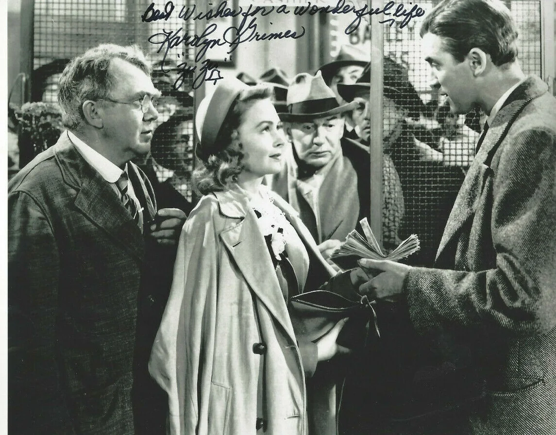 ZUZU — ZUZU autographed 8x10 Bank Scene photo from the Movie It's a Wonderful Life **