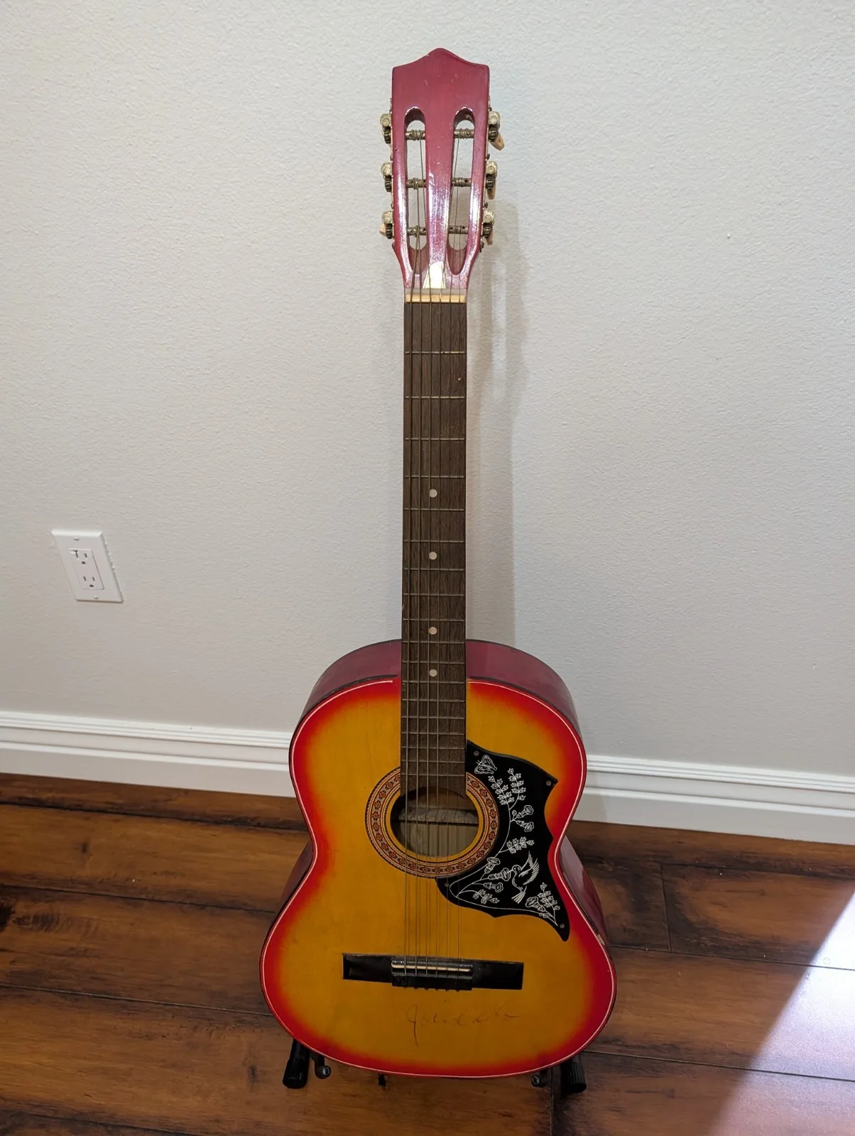 Johnny Cash Signed Acoustic Guitar Vintage Country Music Memorabilia, изображение 3