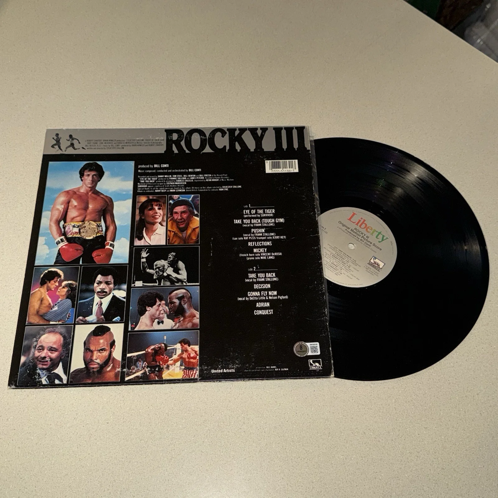Bill Conti — BILL CONTI COMPOSER signed autographed ROCKY III SOUNDTRACK BECKETT BAS COA, изображение 2