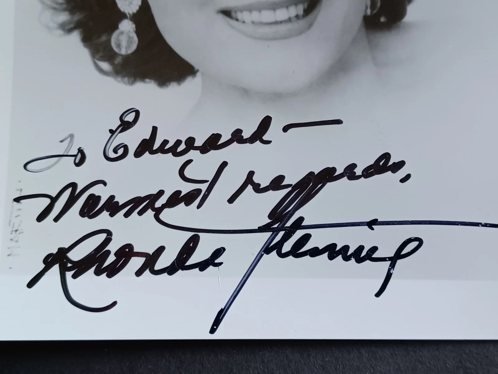 Rhonda Fleming (d. 2020) Signed 5" x 6.75" Photo - Actress, изображение 2