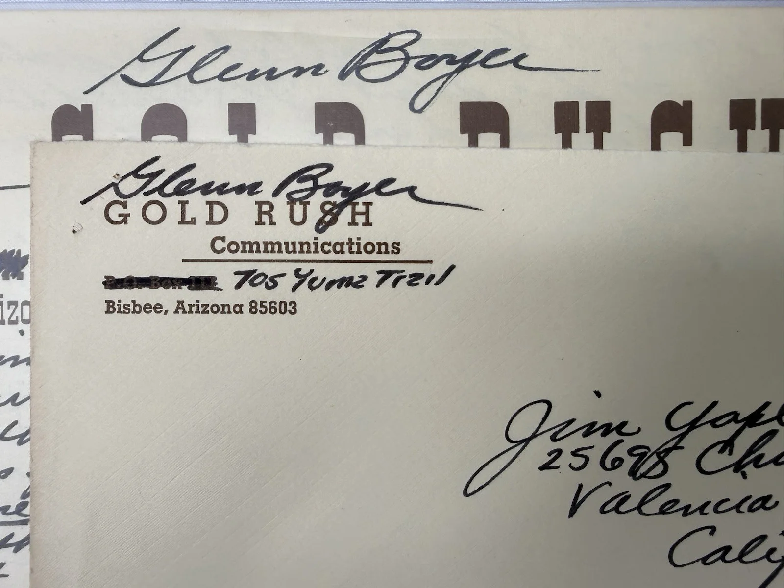 VINTAGE GLENN BOYER SIGNED LETTER X3 I MARRIED WYATT EARP WILLIAM S HART 1981, image 2