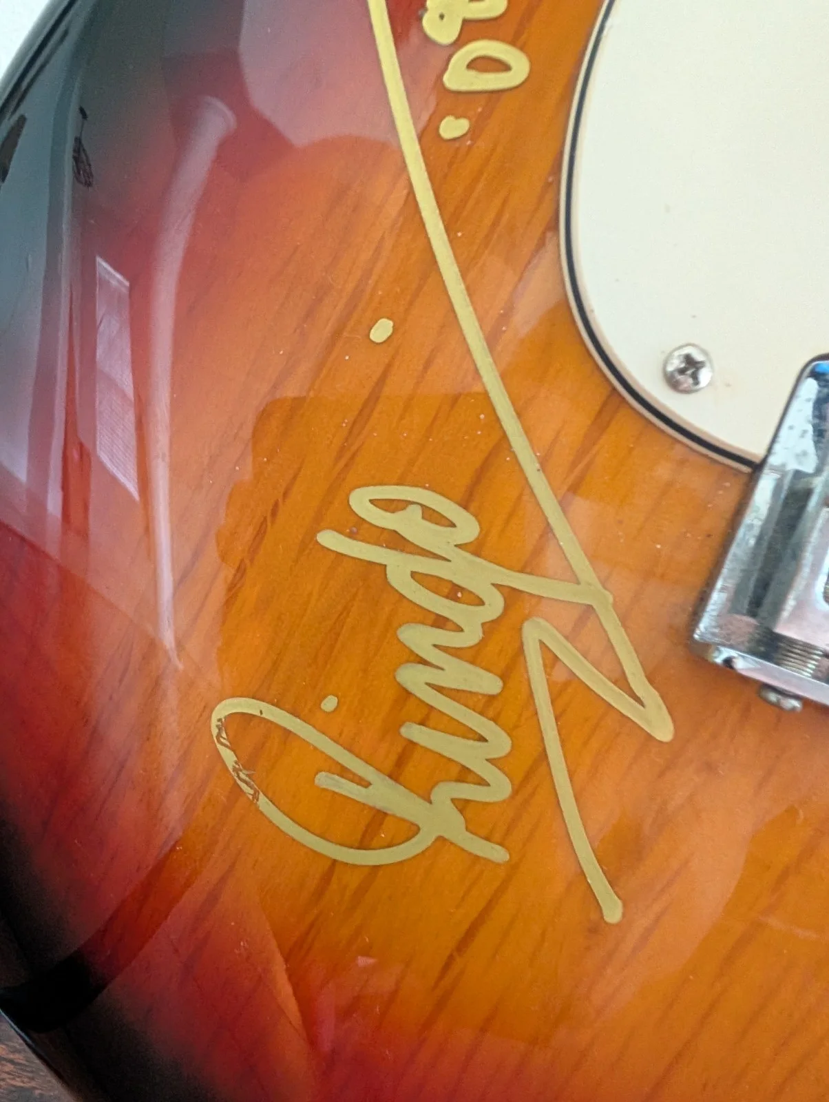 Ringo Starr Signed Electric Guitar Tobacco Sunburst Strat, изображение 4