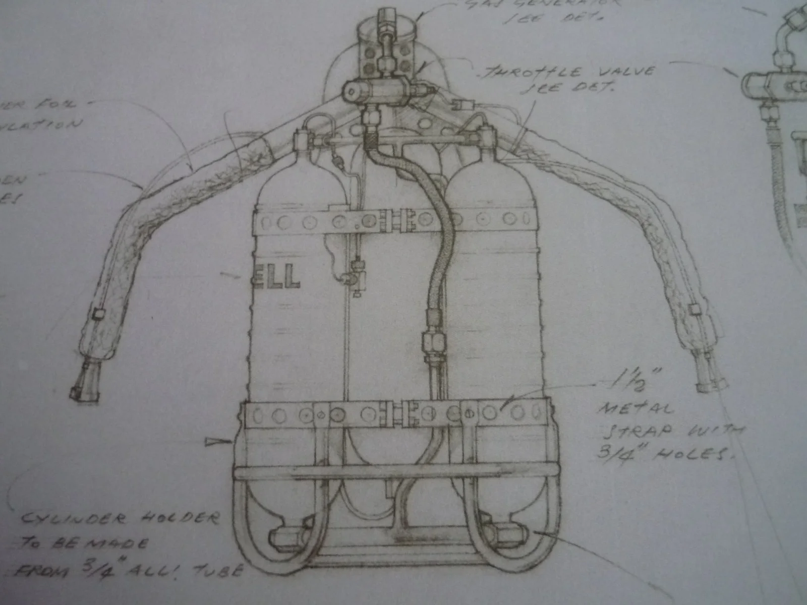 a4 framed mounted 007 james bond thunderball jet pack techinical design sketch, image 2