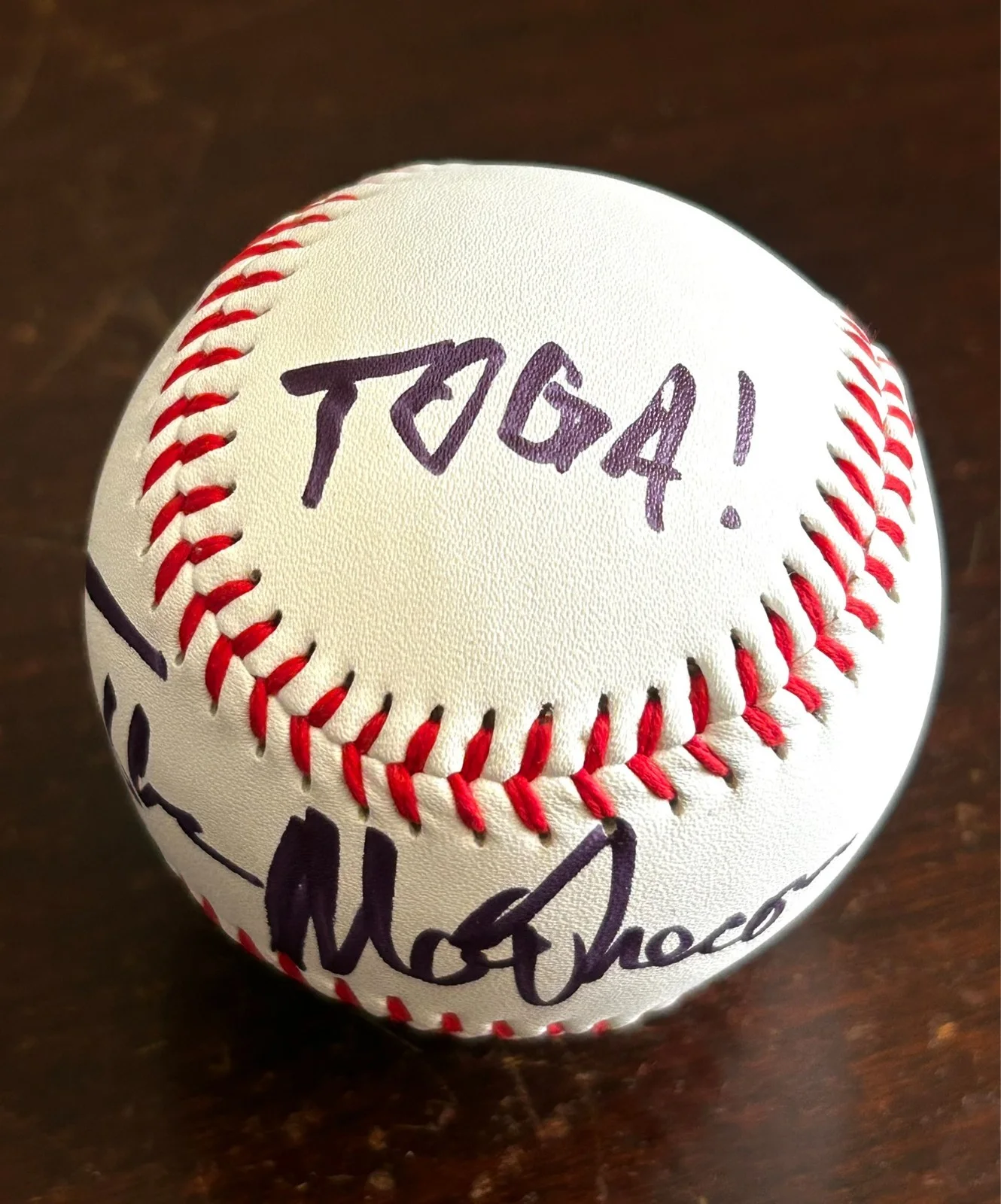 ANIMAL HOUSE STAR TIM MATHESON TOGA OTTER HAND SIGNED BASEBALL W/PHOTO PROOF, изображение 3