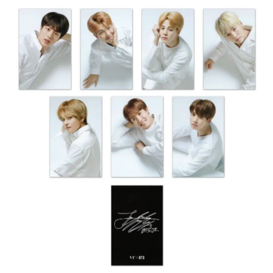 BTS Official Photo Card 7pcs Full Set Signed Black & White Version K-POP, image 2