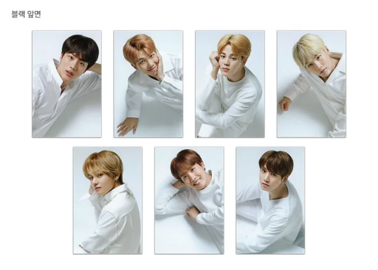 BTS Official Photo Card 7pcs Full Set Signed Black & White Version K-POP, image 5