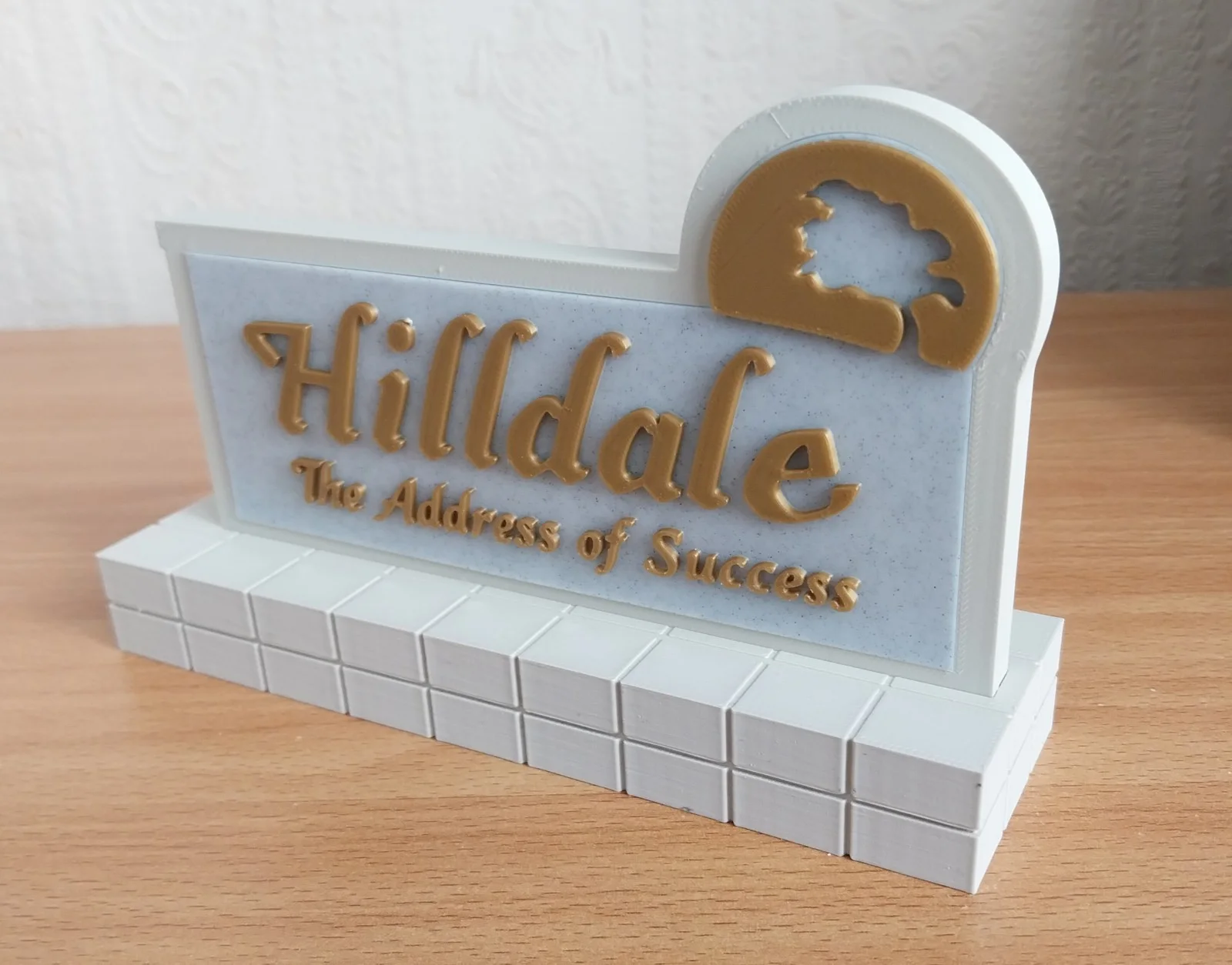 Back to the Future Hilldale Street Sign - 3D Printed Raw Detailed, image 2