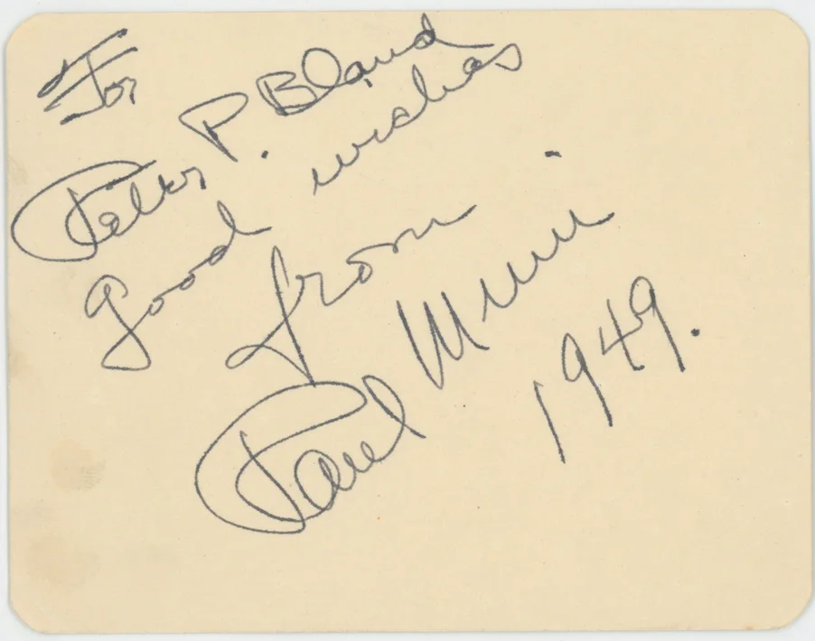 Mercedes Ruehl — Paul Muni American Actor Autographed Signed Index Card AMCo COA 30111