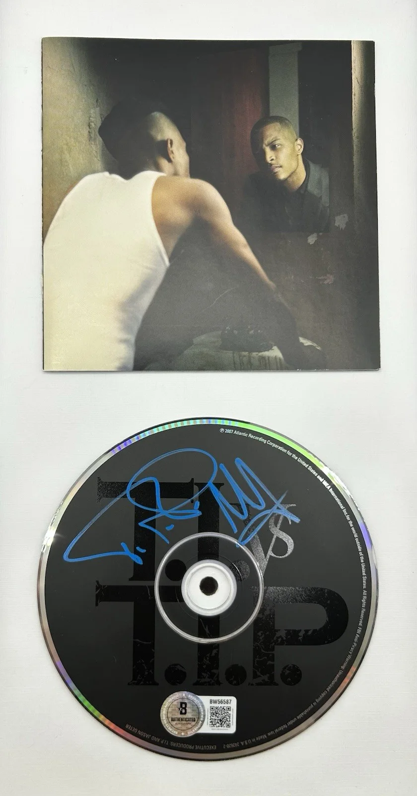 T.I. VS T.I.P. SIGNED FRAMED CD RAPPER HIP HOP LEGEND ICON RARE - BECKETT COA, image 2