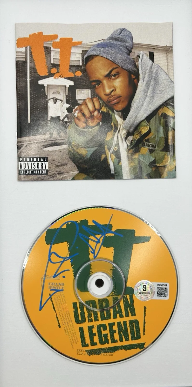T.I. SIGNED “URBAND LEGEND” FRAMED CD RAPPER HIP HOP ICON RARE - BECKETT COA, image 2