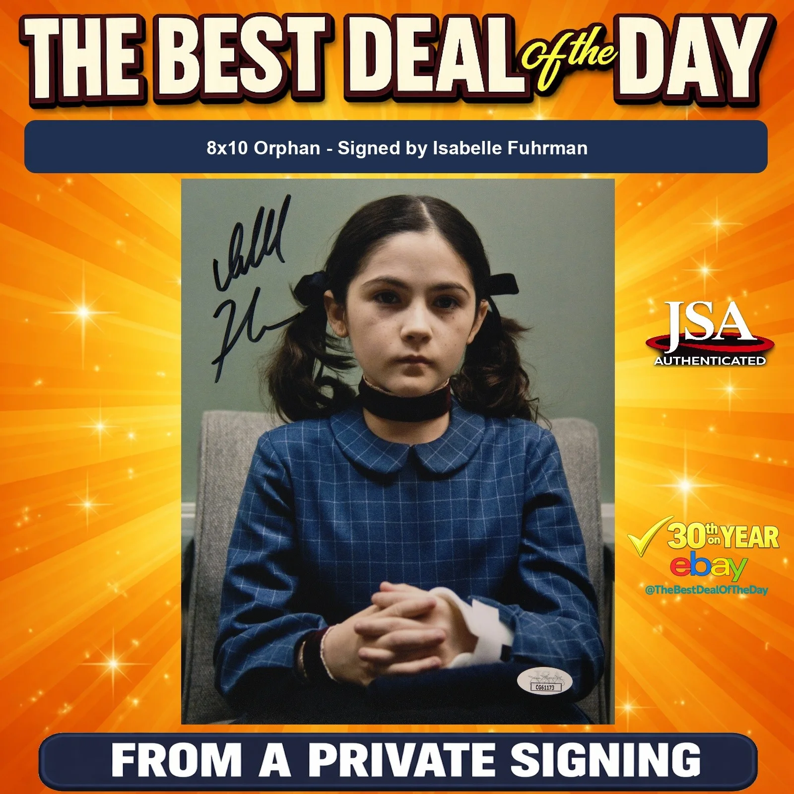 Isabelle Fuhrman — Isabelle Fuhrman Signed 8x10 Photo JSA COA from Private Signing