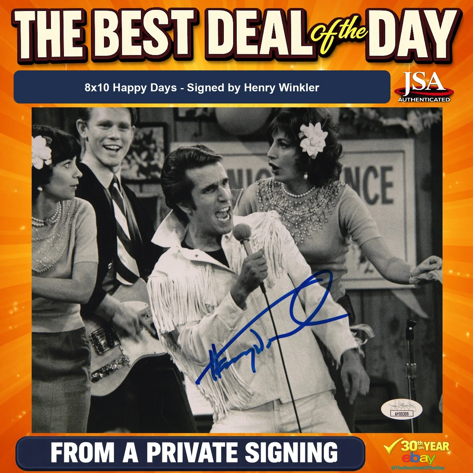 Henry Winkler — Henry Winkler Signed 8x10 Photo The Fonz JSA COA from Private Signing