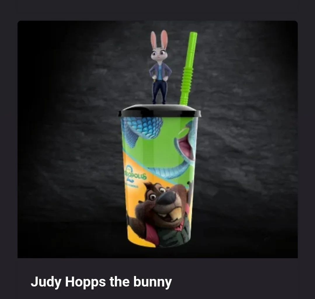 Zootropolis Zootopia 2 UK Cinema Set of 4 Drinking Cups New Sealed, image 2
