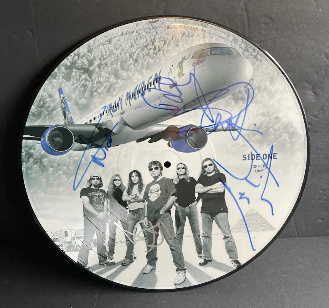Iron Maiden Signed Flight 666 Picture Disc Vinyl Bruce Dave Nicko Steve Janick, image 2