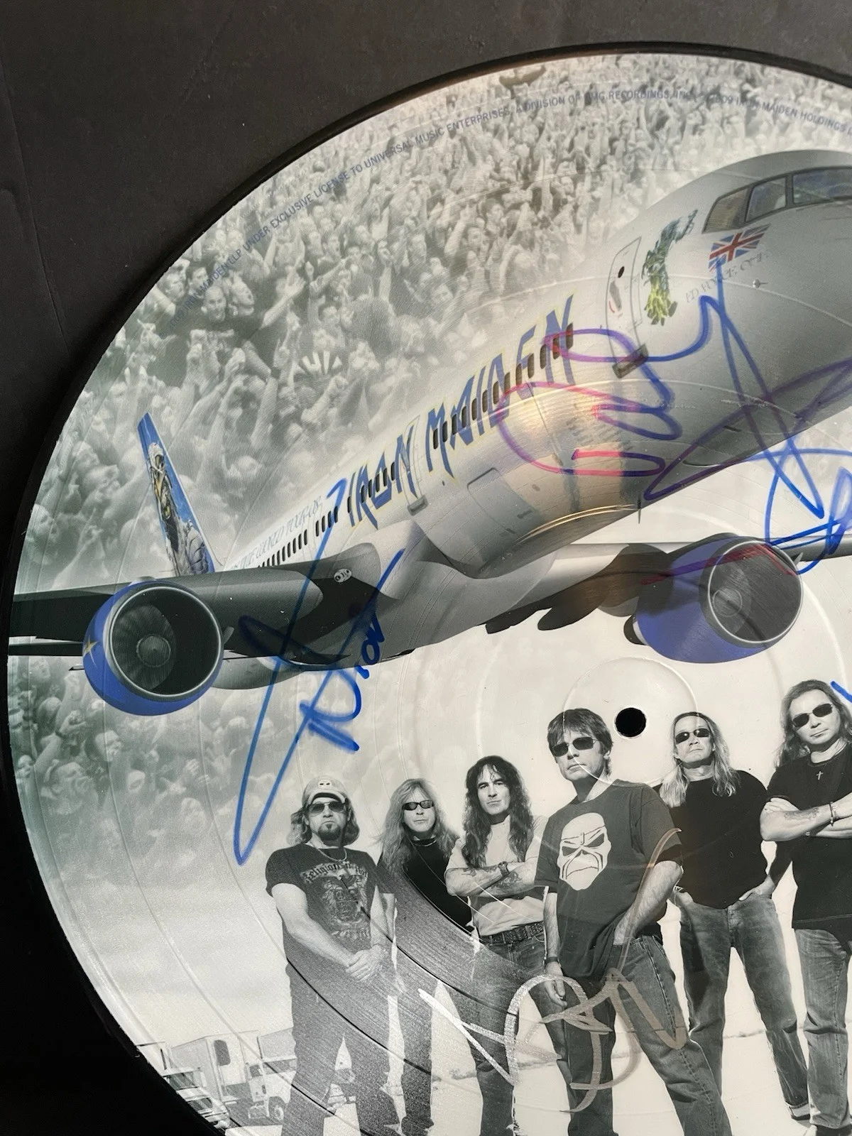 Iron Maiden Signed Flight 666 Picture Disc Vinyl Bruce Dave Nicko Steve Janick, image 4