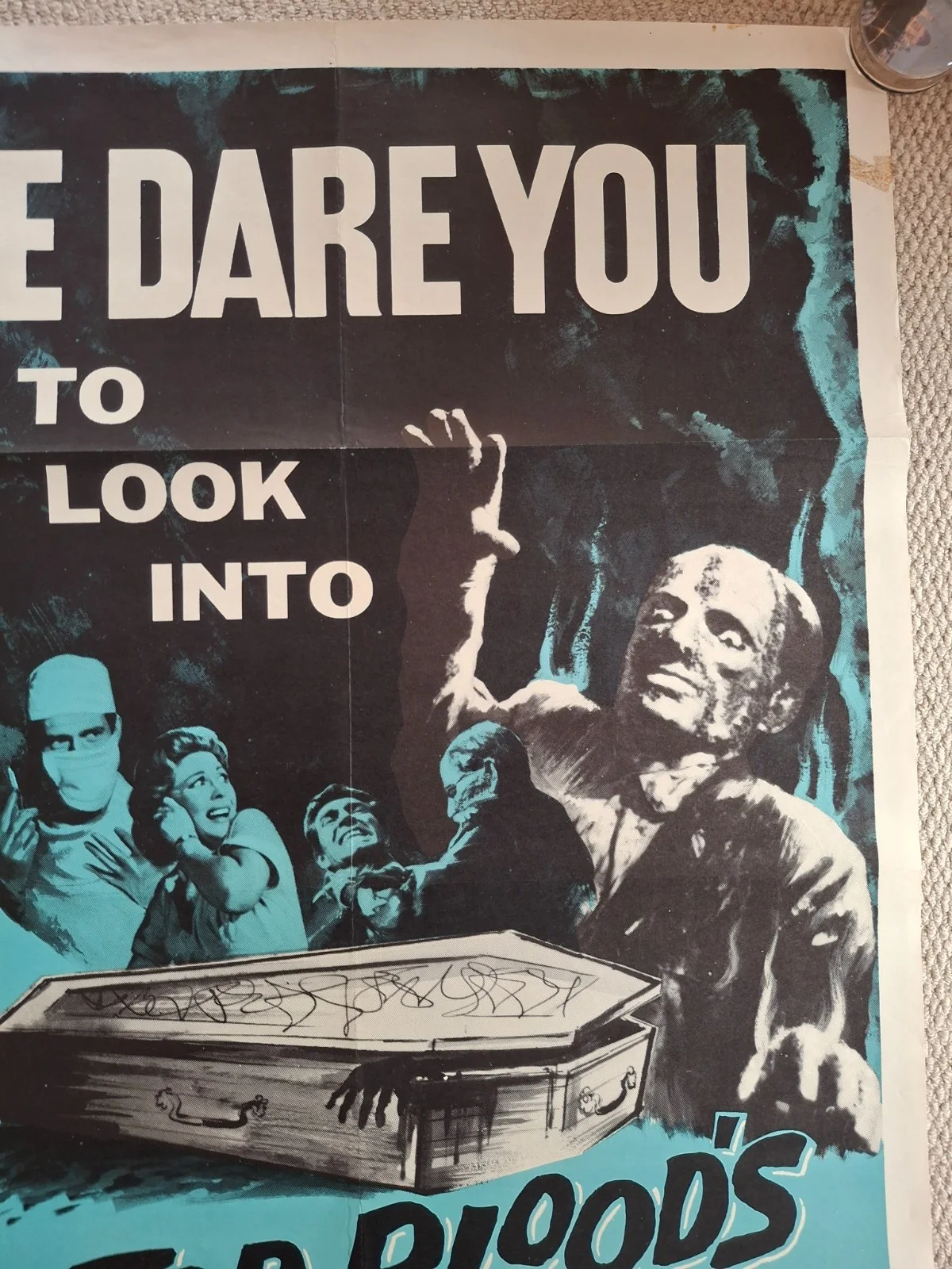 Rare & Original Doctor Blood's Coffin US One Sheet Film Cinema Movie Poster 1961, изображение 4