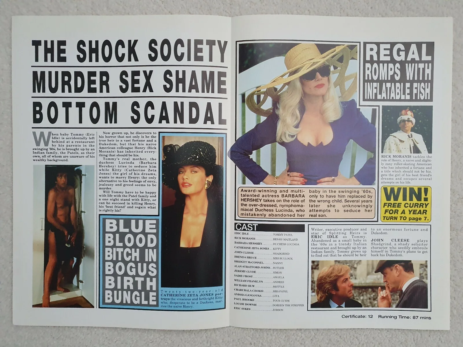 SPLITTING HEIRS - 2 VINTAGE PRESS SYNOPSIS BOOKLETS - ZETA JONES, IDLE, CLEESE, изображение 2