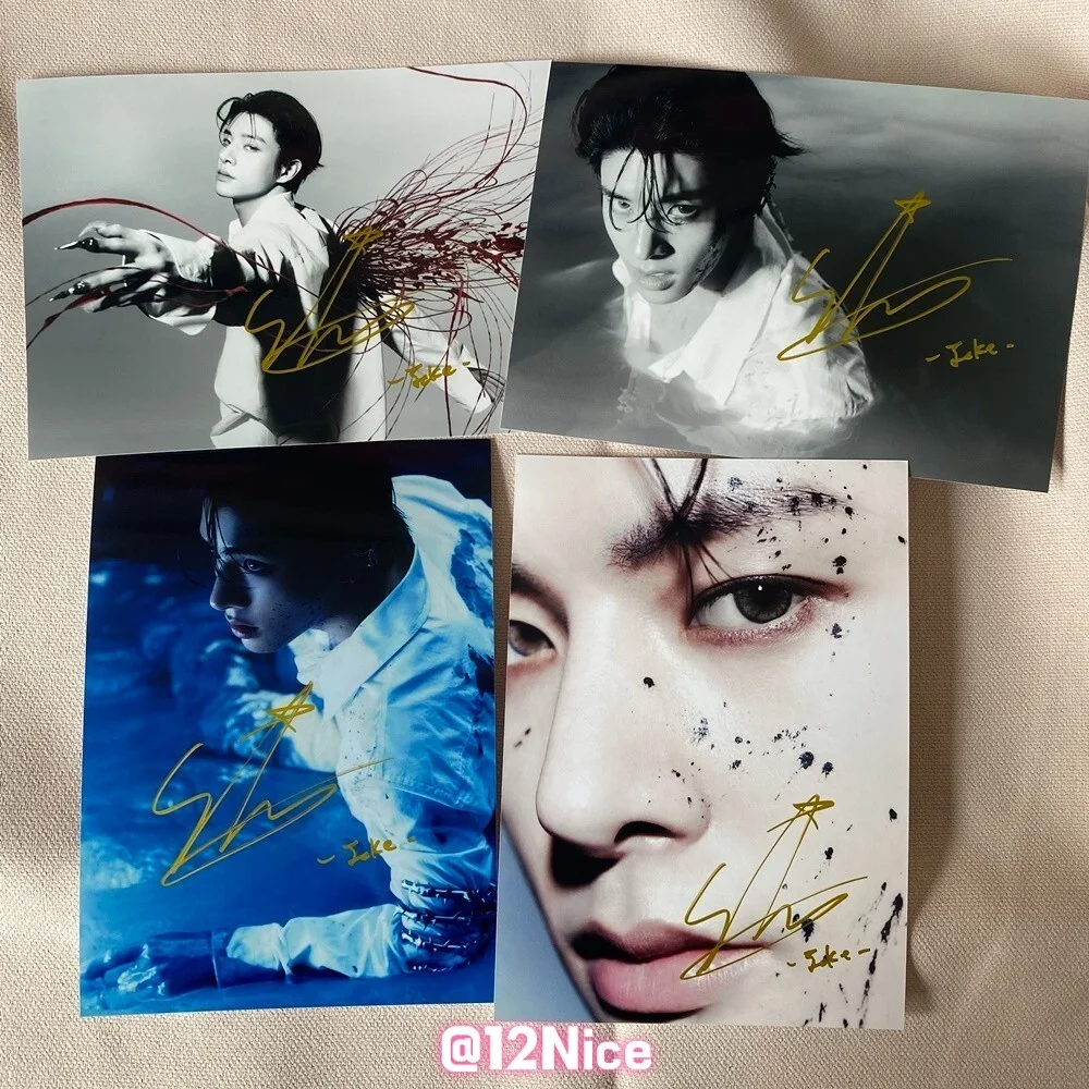 ENHYPEN JAKE Autographed Signed Photo K-POP Collection 4*6 2025, изображение 2