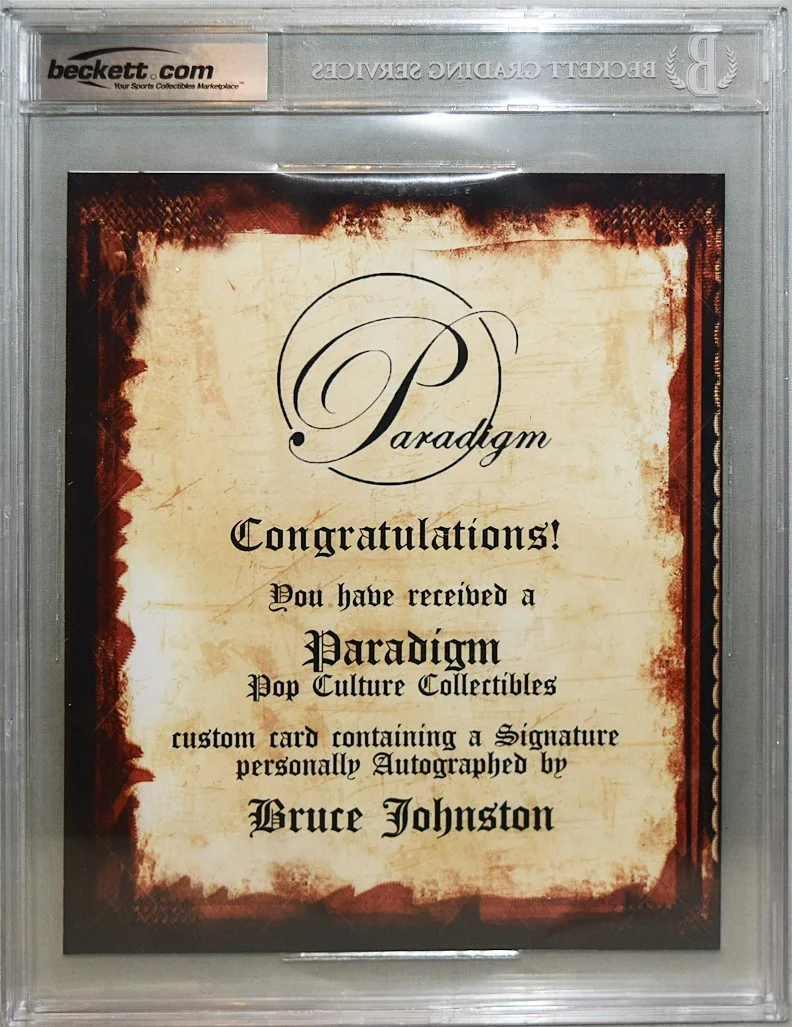 Bruce Johnston — -THE BEACH BOYS- BRUCE JOHNSTON BECKETT Signed/Autograph/Auto 8x10 Jumbo Card, image 2