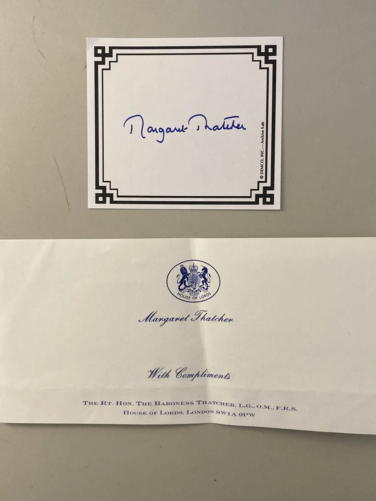 Margaret Thatcher PM -UK Signed Bookplate With-Proof and COA/Rare/WOW, image 2