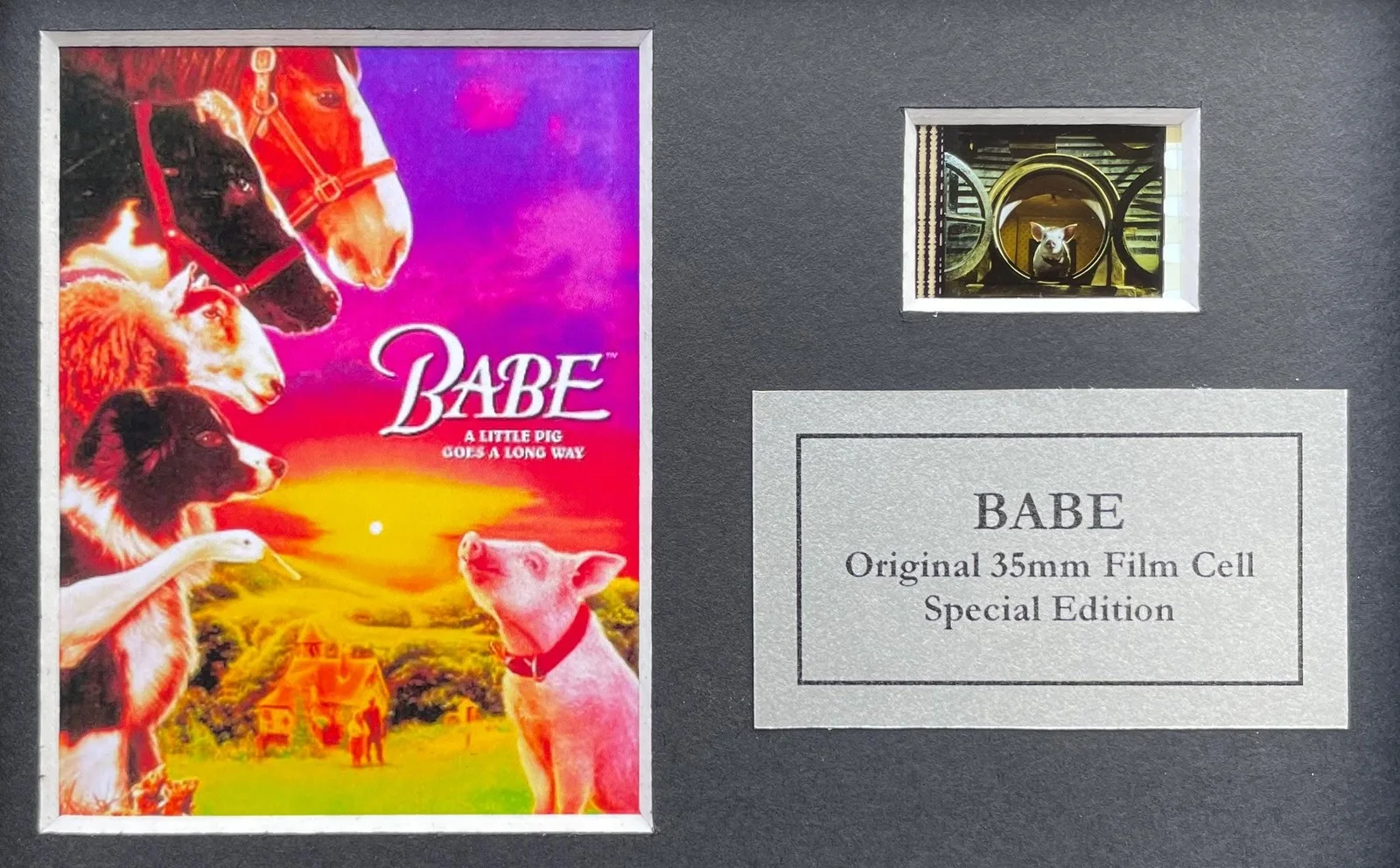 BABE of 1995 Original Mini 35mm Film Cell set within Quality Wood Frame + COA v2, image 2