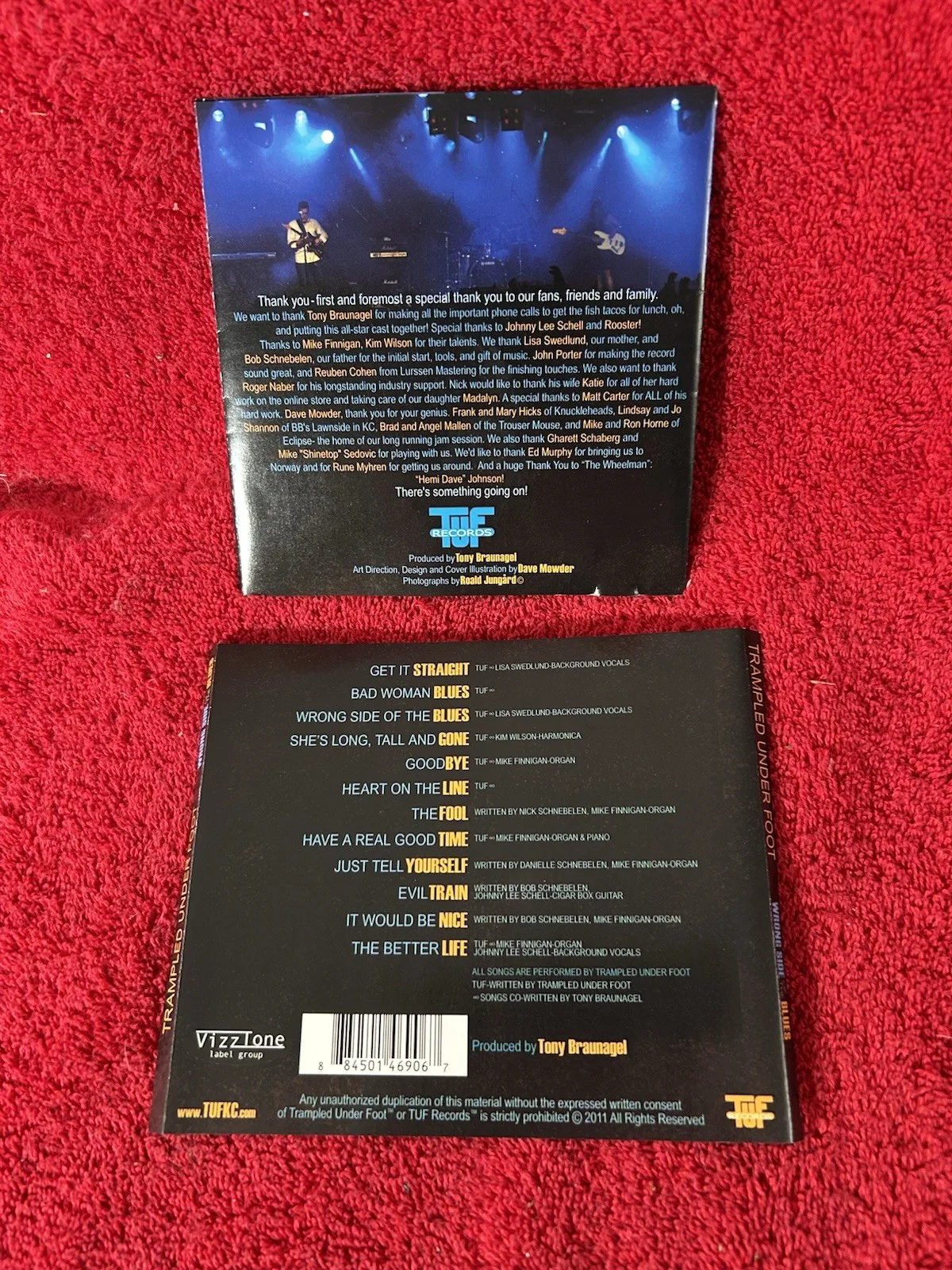 Trampled Under Foot — Autographed Signed Trampled Underfoot Wrong Side of the Blues Insert "No CD", image 2