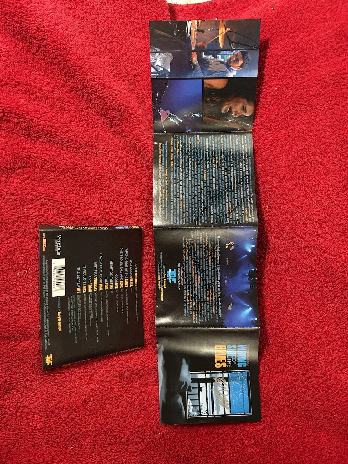 Trampled Under Foot — Autographed Signed Trampled Underfoot Wrong Side of the Blues Insert "No CD", image 3