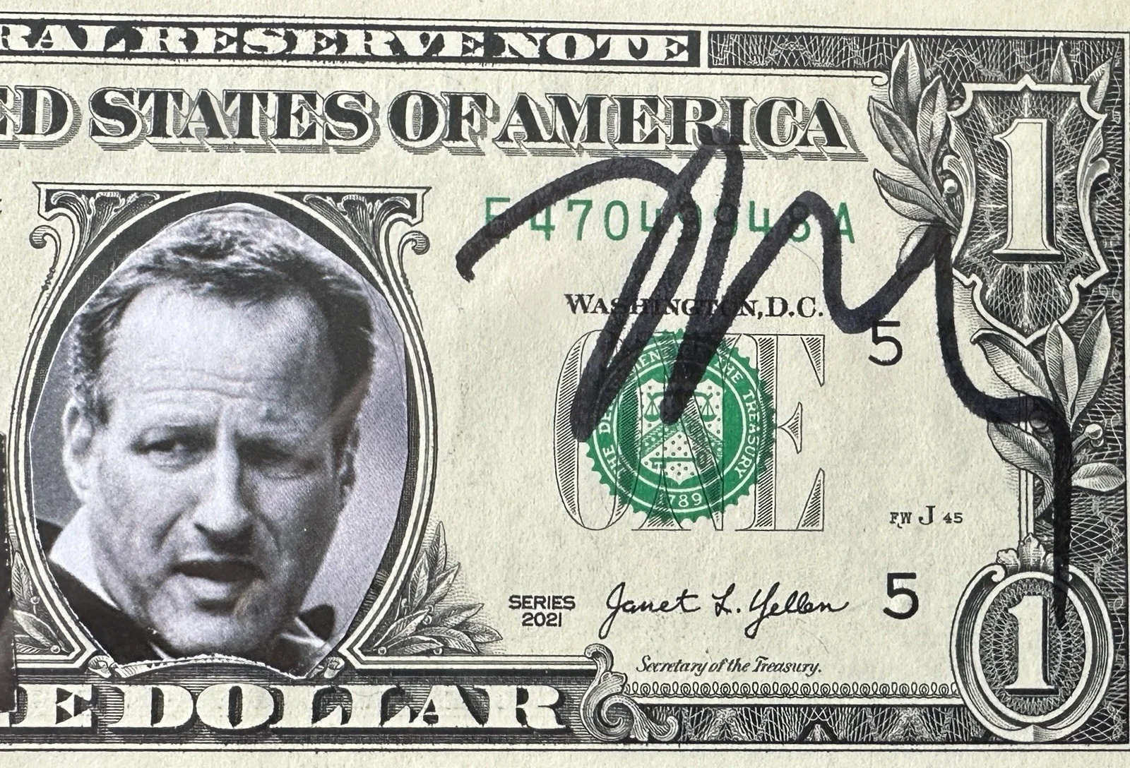 MICHAEL MANN Signed $1 One Dollar Bill Currency PSA/DNA AUTO 1/1, image 2
