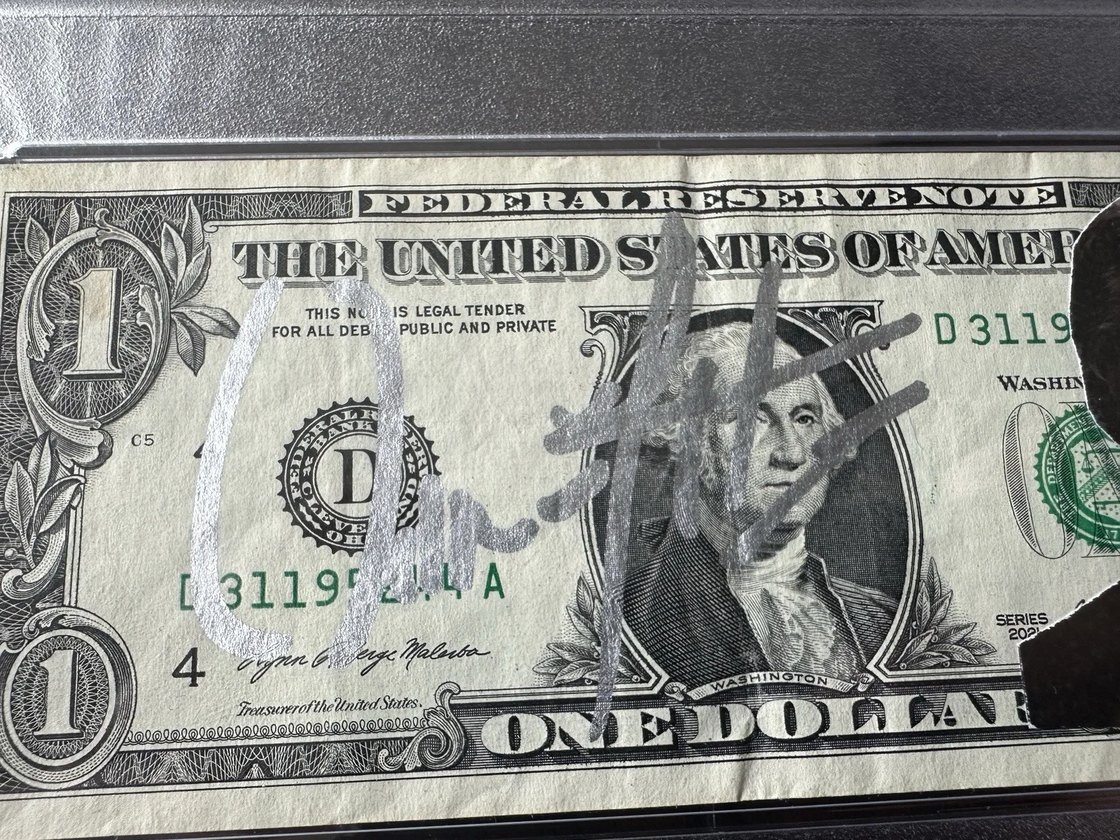 WILLIAM FICHTNER Signed $1 One Dollar Bill Currency PSA/DNA AUTO 1/1, изображение 2