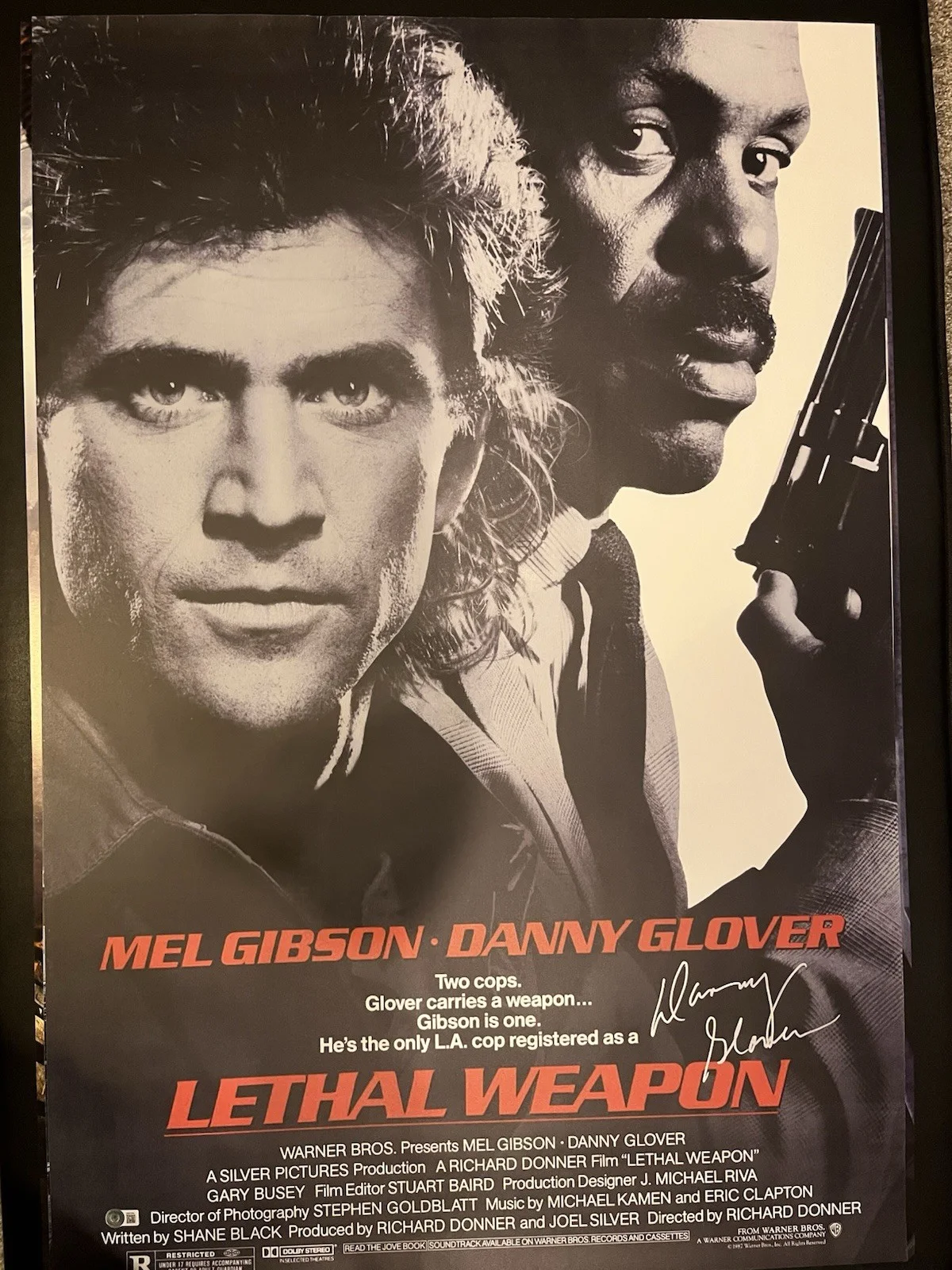 Danny Glover — Lethal Weapon S/S Reprint Poster Autographed Signed by Danny Glover Beckett COA