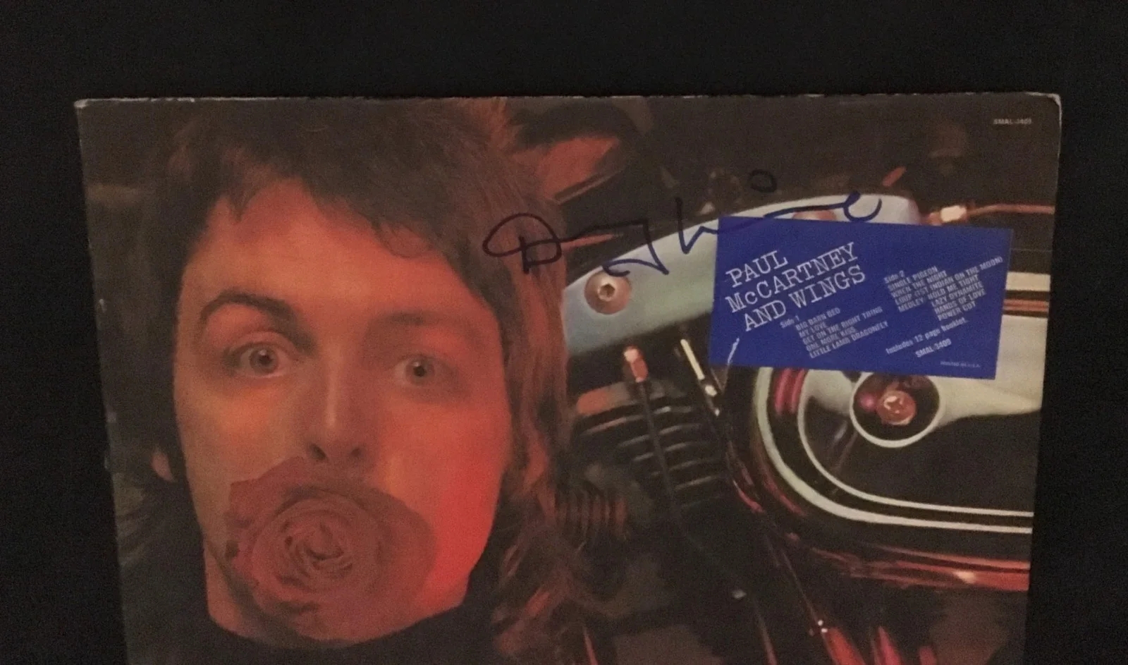 PAUL McCARTNEY & WINGS RED ROSE SPEEDWAY LP RECORD SIGNED BY DENNY LAINE PSA/DNA, image 2