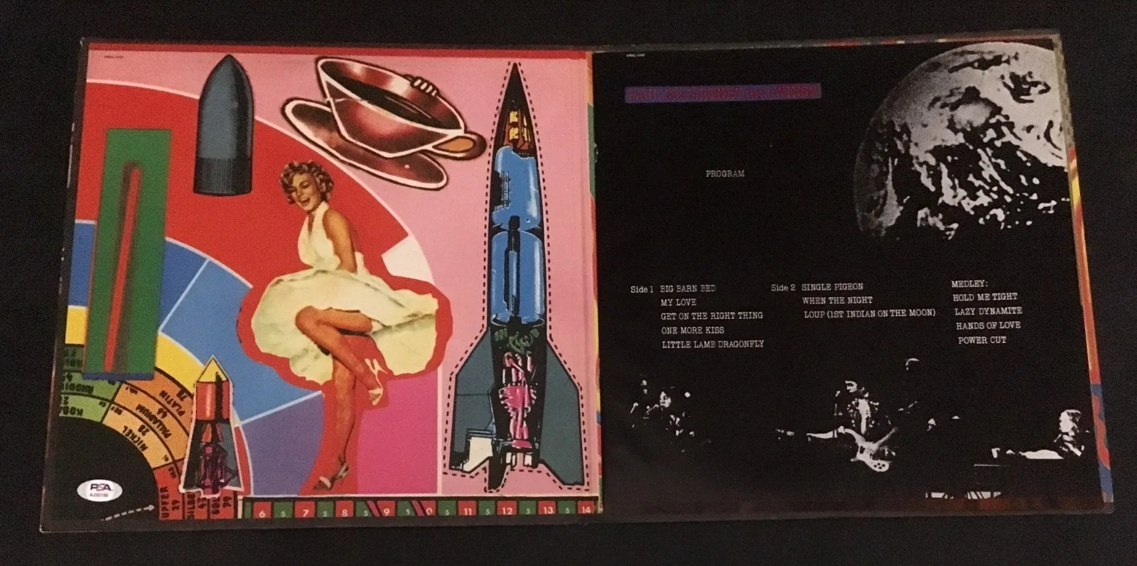 PAUL McCARTNEY & WINGS RED ROSE SPEEDWAY LP RECORD SIGNED BY DENNY LAINE PSA/DNA, image 5